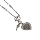 Key To Your Heart - Estate Sterling Silver Natural Diamond Necklace (EN002)