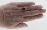 Icy Pink Raspberry Lipstick - Estate 14K Rose Gold Rubellite & Diamond Ring (ER289)