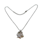 Nature's Wonder - Vintage 18K White Gold Plate, Sterling Silver Baroque Pearl & CZ Pendant & Chain (VP179)