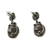 From Times Past - Victorian 900 Silver Robins Egg Blue Turquoise Paste Hand-Made Decorative Dangly Earrings (VICE055)