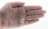 Nature's Wonder - Vintage 18K White Gold Plate, Sterling Silver Baroque Pearl & CZ Pendant & Chain (VP179)