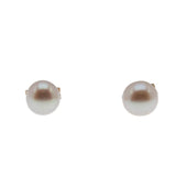 Femininity & Lustre - Vintage 10K Gold Cultured Saltwater Japanese Akoya Pearl Stud Earrings (VE488)