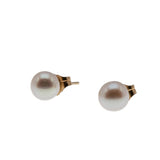 Femininity & Lustre - Vintage 10K Gold Cultured Saltwater Japanese Akoya Pearl Stud Earrings (VE488)