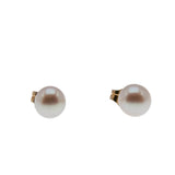 Femininity & Lustre - Vintage 10K Gold Cultured Saltwater Japanese Akoya Pearl Stud Earrings (VE488)