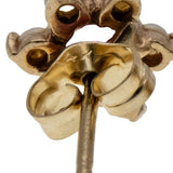 Petite Point - Vintage 14K Gold Natural Ruby & Seed Pearl 'Star' Flower Stud Earrings (VE489)