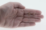 Petite Point - Vintage 14K Gold Natural Ruby & Seed Pearl 'Star' Flower Stud Earrings (VE489)