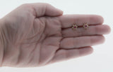 Petite Point - Vintage 14K Gold Natural Ruby & Seed Pearl 'Star' Flower Stud Earrings (VE489)