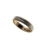 From This Day Forward - Vintage 10K Yellow & White Gold Engraved Milgrain Wedding Band Ring (VR1064)