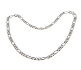 Figaro - Vintage Italian Sterling Silver Fancy Link Chain Necklace (VN241)