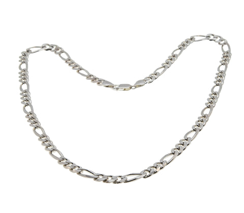 Figaro - Vintage Italian Sterling Silver Fancy Link Chain Necklace (VN241)