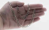 Figaro - Vintage Italian Sterling Silver Fancy Link Chain Necklace (VN241)