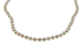 Lustrous Classic - Vintage 14K Gold Cultured Saltwater Japanese Akoya Pearl Necklace Strand (VN242)