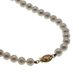 Lustrous Classic - Vintage 14K Gold Cultured Saltwater Japanese Akoya Pearl Necklace Strand (VN242)