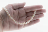 Lustrous Classic - Vintage 14K Gold Cultured Saltwater Japanese Akoya Pearl Necklace Strand (VN242)