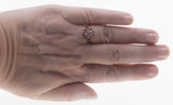 Stargazer - Vintage 10K Gold Natural Ruby & Diamond 'Star' Flower Cluster Ring (VR1066)