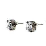 Grandeur Sparklers - Estate Sterling Silver Cubic Zirconia Stud Earrings (EE205)