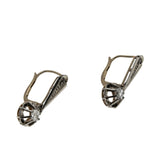 Fleurs Et Diamants - Edwardian 'French Eagle Head Hallmark' Platinum 18K Gold Rose Cut Diamond Dangly Earrings (EDE014)