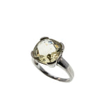Mellow Yellow - Vintage Signed 'Sigel CA' Sterling Silver Natural Lemon Quartz Solitaire Ring (VR1068)