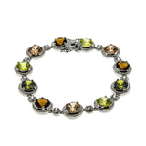 Autumn Hues - Vintage Sterling Silver Crystal Tennis Bracelet (VB134)
