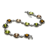 Autumn Hues - Vintage Sterling Silver Crystal Tennis Bracelet (VB134)