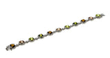 Autumn Hues - Vintage Sterling Silver Crystal Tennis Bracelet (VB134)