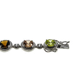Autumn Hues - Vintage Sterling Silver Crystal Tennis Bracelet (VB134)