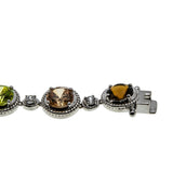 Autumn Hues - Vintage Sterling Silver Crystal Tennis Bracelet (VB134)