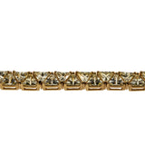 I feel like a Trillion Bucks - Vintage Gold Plated Canary Yellow Trillion Cut Cubic Zirconia Tennis Bracelet (VB135)
