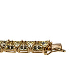 I feel like a Trillion Bucks - Vintage Gold Plated Canary Yellow Trillion Cut Cubic Zirconia Tennis Bracelet (VB135)
