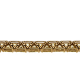 I feel like a Trillion Bucks - Vintage Gold Plated Canary Yellow Trillion Cut Cubic Zirconia Tennis Bracelet (VB135)