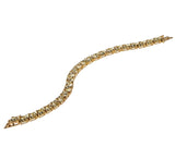 I feel like a Trillion Bucks - Vintage Gold Plated Canary Yellow Trillion Cut Cubic Zirconia Tennis Bracelet (VB135)