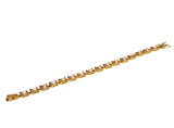 Imperial Princess - Vintage Gold Plated Imperial Topaz Coloured Princess Cut Cubic Zirconia Tennis Bracelet (VB136)