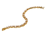 Imperial Princess - Vintage Gold Plated Imperial Topaz Coloured Princess Cut Cubic Zirconia Tennis Bracelet (VB136)