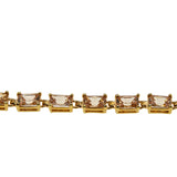 Imperial Princess - Vintage Gold Plated Imperial Topaz Coloured Princess Cut Cubic Zirconia Tennis Bracelet (VB136)