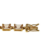 Imperial Princess - Vintage Gold Plated Imperial Topaz Coloured Princess Cut Cubic Zirconia Tennis Bracelet (VB136)