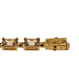 Imperial Princess - Vintage Gold Plated Imperial Topaz Coloured Princess Cut Cubic Zirconia Tennis Bracelet (VB136)