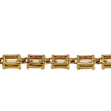 Imperial Princess - Vintage Gold Plated Imperial Topaz Coloured Princess Cut Cubic Zirconia Tennis Bracelet (VB136)