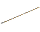 Two Tone Sparkler - Vintage Yellow & White Gold Plated Cubic Zirconia Tennis Bracelet (VB137)