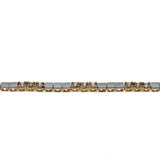 Two Tone Sparkler - Vintage Yellow & White Gold Plated Cubic Zirconia Tennis Bracelet (VB137)