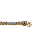 Two Tone Sparkler - Vintage Yellow & White Gold Plated Cubic Zirconia Tennis Bracelet (VB137)