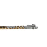 Two Tone Sparkler - Vintage Yellow & White Gold Plated Cubic Zirconia Tennis Bracelet (VB137)