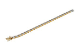 Sleek Sparkler - Vintage Yellow & White Gold Plated Cubic Zirconia Tennis Bracelet (VB138)
