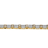 Sleek Sparkler - Vintage Yellow & White Gold Plated Cubic Zirconia Tennis Bracelet (VB138)
