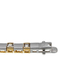 Sleek Sparkler - Vintage Yellow & White Gold Plated Cubic Zirconia Tennis Bracelet (VB138)