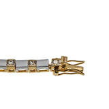 Sleek Sparkler - Vintage Yellow & White Gold Plated Cubic Zirconia Tennis Bracelet (VB138)