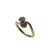 Toi Et Moi - Edwardian English 18K Gold Natural Old European Cut Double Daisy Cluster Ring (EDR099)