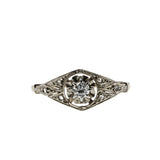 Bijou Français - Edwardian French Eagle Head Hallmark 18K Gold Natural Old European Cut & Rose Cut Diamond Ring (EDR100)