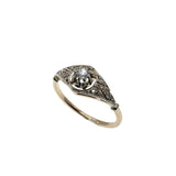 Bijou Français - Edwardian French Eagle Head Hallmark 18K Gold Natural Old European Cut & Rose Cut Diamond Ring (EDR100)