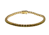Canary Yellow - Vintage Signed 'Joan Rivers' Gold Plated Crystal Tennis Bracelet (VB141)
