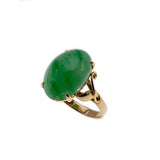 Apple Of My Eye - Art Deco English 14K Gold Jadeite Ring (ADR241)